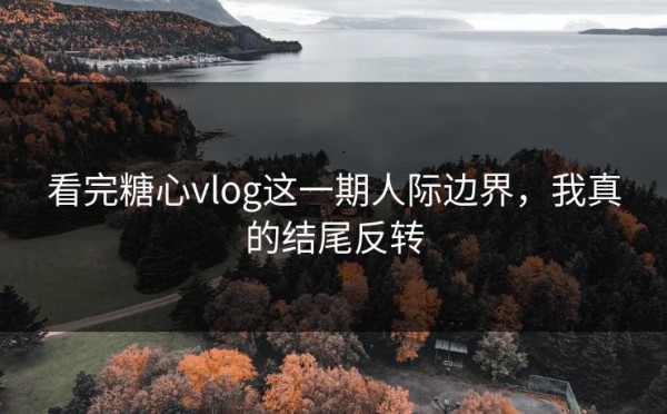 看完糖心vlog这一期人际边界，我真的结尾反转